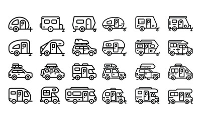 Van life icon set