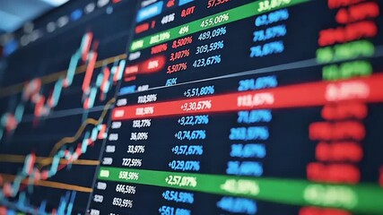 Dynamic stock exchange chart on a computer monitor, illustrating market trends, investment growth, and financial data analytics for trading - Powered by Adobe