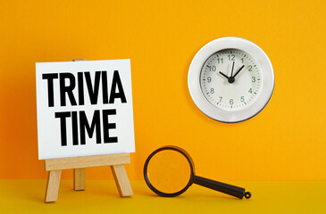 Trivia time is shown using the text. Quiz time for questions