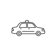 Minimalist linear taxi icon for urban transportation design projects
