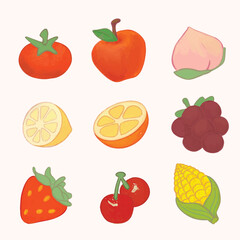 Mobile Game Food Collection - Colorful Cartoon Food Items