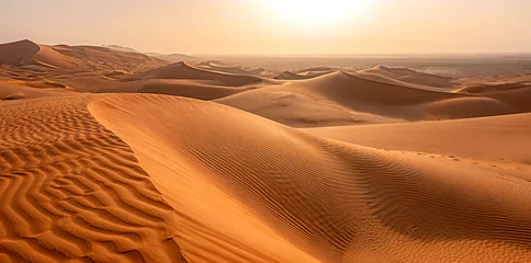 Fotobehang Diep Oranje Sahara desert, Empty sand dunes in the sahara Desert  © Sabbir Digital