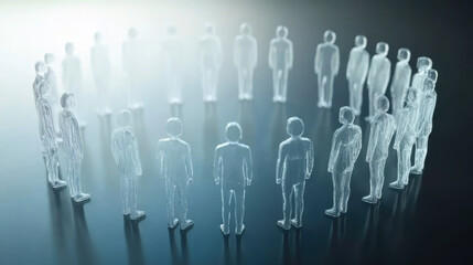 Mystical circle. figures holding hands together