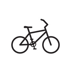 Fototapeta premium Minimalist bicycle icon in black and white line art design