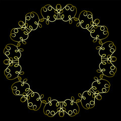 
Yellow and white frame, hand drawn in line style, on a black background