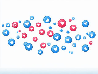 Creative illustration of social network icons isolated on background.