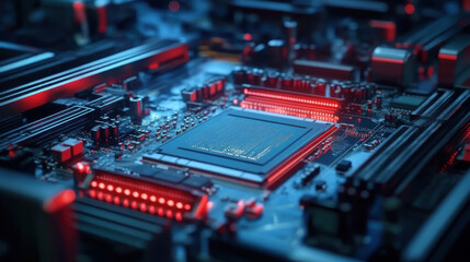 Printed Circuit Board with Advanced Processing Unit inside Component Installation Machine