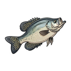 Fototapeta premium crappie fishing illustration logo vector image t shirt