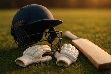 Cricket Gear Still Life – Professional Equipment and Athletic Essentials