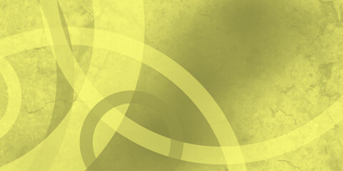 Yellow abstract background with white circle rings in faded distressed vintage grunge texture design. High resolution textured pattern. Abstract modern background design concept for template banner. 
