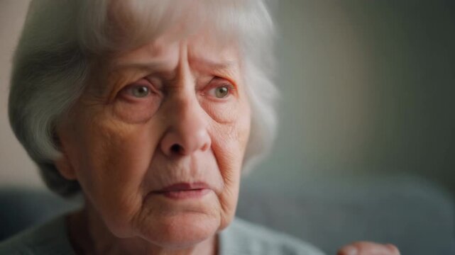 Elderly Woman Holds Medication Organizer Looking Concerned