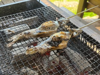 ヤマメの炭火焼き
