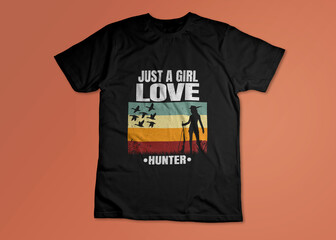 T-shirt design, girl, female, Woman hunter T-shirt