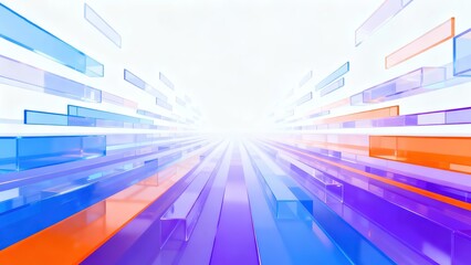 Futuristic Abstract Background with Colorful Glass Blocks and Dynamic Light Effects for Technology Themes
