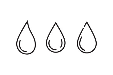water drop line art set of icon vector illustration