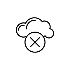 Canceled Operation Cloud Storage X Mark Icon