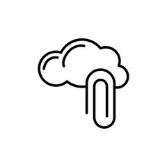 Server Tower With Cloud Data Link Paperclip Icon