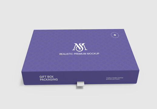 Gift Box Packaging Mockup Template