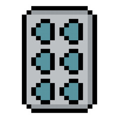 Obraz premium Pixel art medicine blister pack with pills