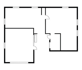 Minimalist Floor Plan Layout – Architectural House Blueprint Vector Design