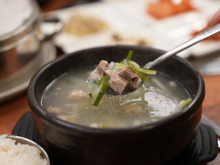 Korean food. Beef Bone Soup