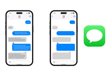 Two smartphones displaying text message conversation interface