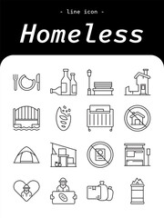 Homeless concept vector illustration, poverty and social care awareness in minimal design