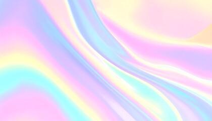 Obraz premium Abstract Holographic Background soft pastel colors reflecting waves