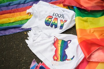 LGBT rainbow pride scarves.