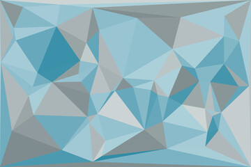 Abstract geometric background with blue and gray triangles in low poly style