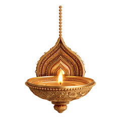 a diwali diya oil lamp on transparent background PNG