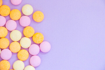 Candy on the colorful background