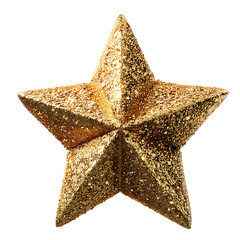 a shimmering gold star on transparent background PNG