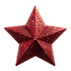 Festive red star on transparent background PNG