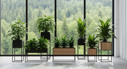 Stylish Indoor Plants A curated selection of lush greenery in modern minimalist planters