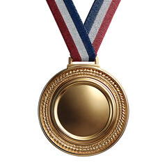 a gold medal with ribbon on transparent background PNG