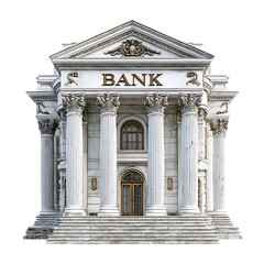 illustration of bank building on transparent background PNG