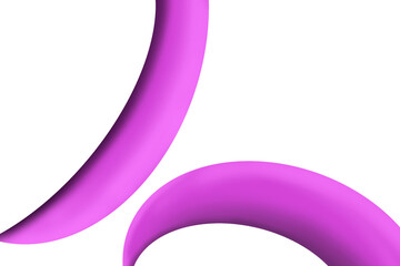 3d abstract purple curved shape on white background modern minimal design