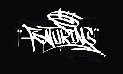 FEATURING graffiti tag style design