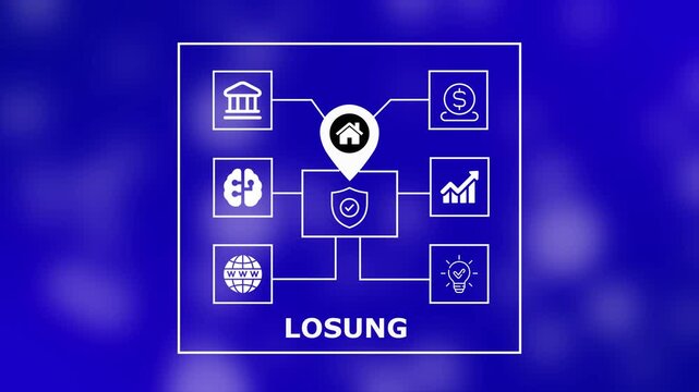 Dynamic LOSUNG Network Animation &ndash; Modern LOSUNG Project Management and Blockchain Connectivity Concept Featuring Advanced Data Flow, Connection Mapping, and Tech Visualization Design