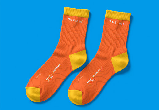 Realistic Socks Mockup Template