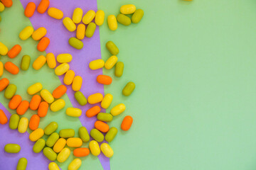 Candy on the colorful background
