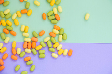 Candy on the colorful background