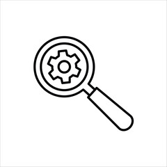 Research icon. Concept of Business analysis in outline style. Vector Illustration for logo, emblem, and web design.  Isolated on white background.