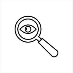 Research icon. Concept of Business analysis in outline style. Vector Illustration for logo, emblem, and web design.  Isolated on white background.