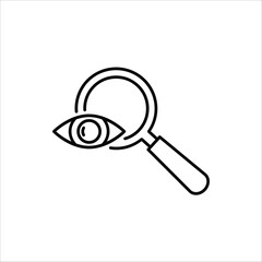 Research icon. Concept of Business analysis in outline style. Vector Illustration for logo, emblem, and web design.  Isolated on white background.