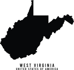 West Virginia State Map Silhouette Vector Illustration