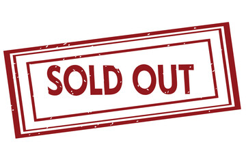 Impressively bold red sold out stamp indicates complete depletion of available stock currently