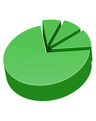 Obraz premium Green Pie Chart Representation Illustrative Analysis of Data Segments for Business and Financial Reports