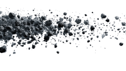 Abstract, dark gray, particle field.  Many small, irregular shapes